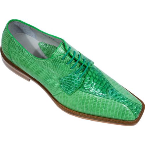 Belvedere "Rossi" Lime Genuine Crocodile / Lizard Shoes